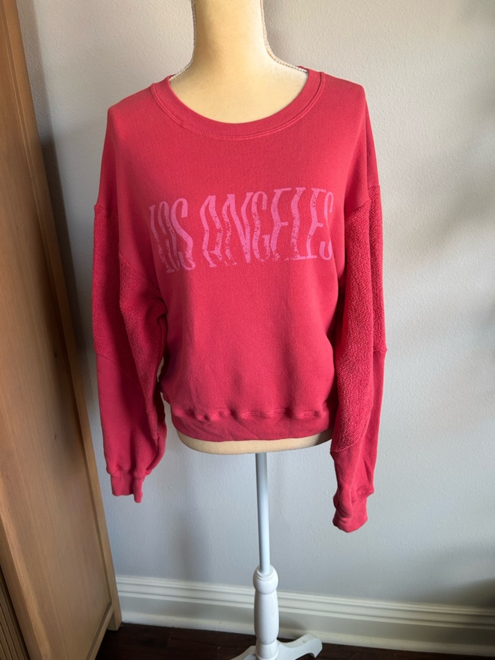 NEW Current/Elliott Los Angeles Graphic Crewneck Sweatshirt - Pink Sz 1